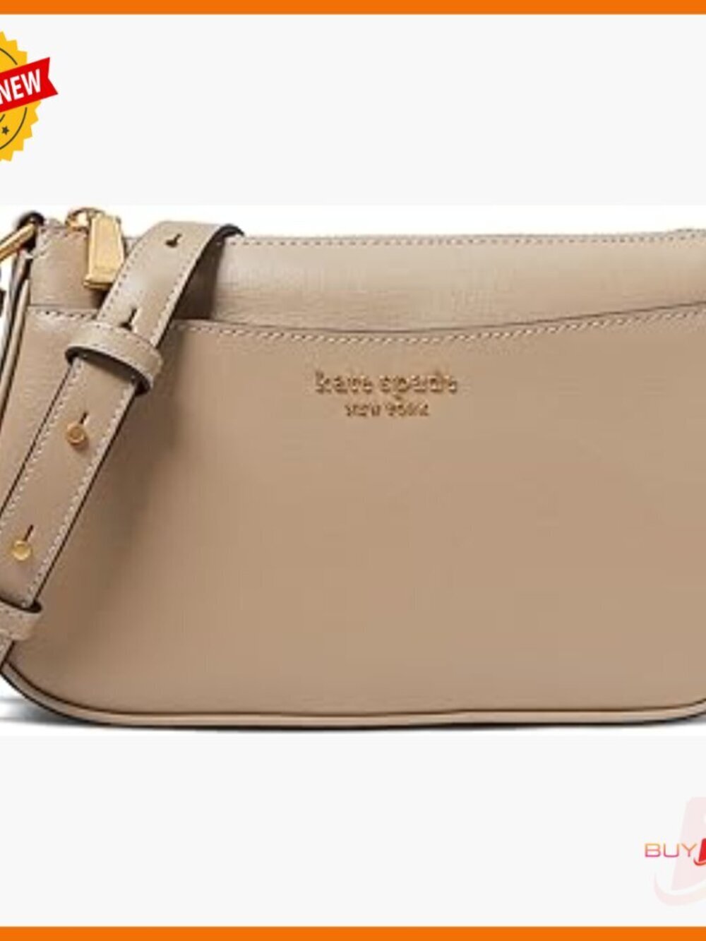Small Saffiano Leather Crossbody Bag with Adjustable Strap and Zip Closure